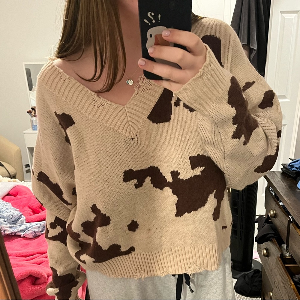 Altard state cow print sweater!